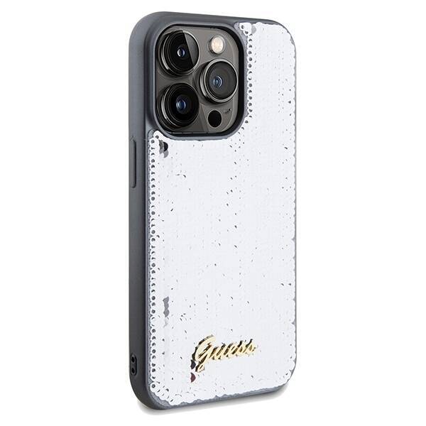 GUESS GUHCP14LPSFDGSS IPHONE 14 PRO 6.1 "SILVER/SILVER HARDCASE SEQUIN SCRIPT METAL