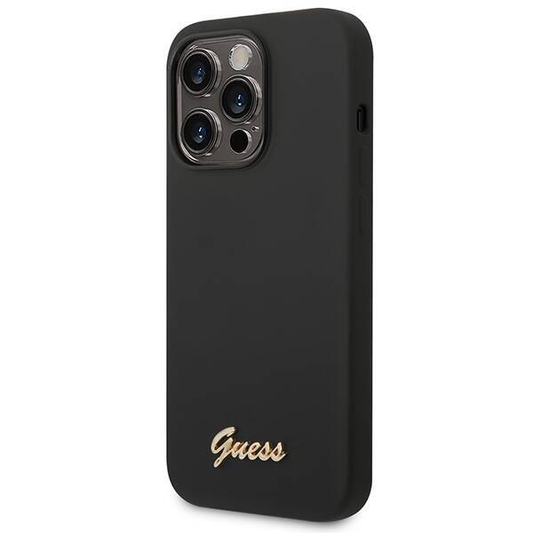 GUESS GUHCP14LSLSMK IPHONE 14 PRO 6.1 "BLACK/BLACK HARD CASE SILICONE VINTAGE GOLD LOGO