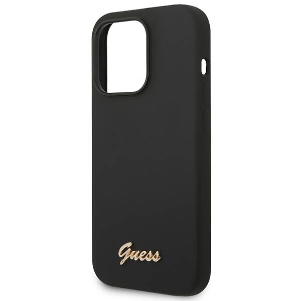 GUESS GUHCP14LSLSMK IPHONE 14 PRO 6.1 "BLACK/BLACK HARD CASE SILICONE VINTAGE GOLD LOGO