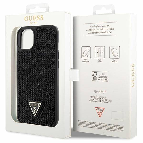 GUESS GUHCP14MHDGTPK IPHONE 14 PLUS / 15 PLUS 6.7 "BLACK / BLACK HARDCASE RHINESTONE TRIANGLE