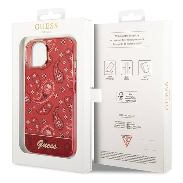 GUESS GUHCP14MHGBNHR IPHONE 14 PLUS / 15 PLUS 6.7 "RED / RED HARDCASE BANDANA PAISLEY