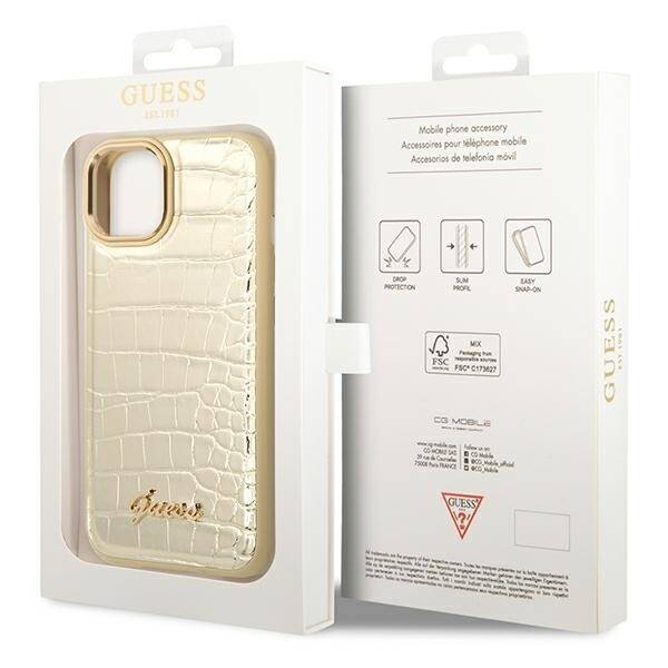 GUESS GUHCP14MHGCRHD IPHONE 14 PLUS / 15 PLUS 6.7 "GOLD / GOLD HARDCASE CROCO COLLECTION