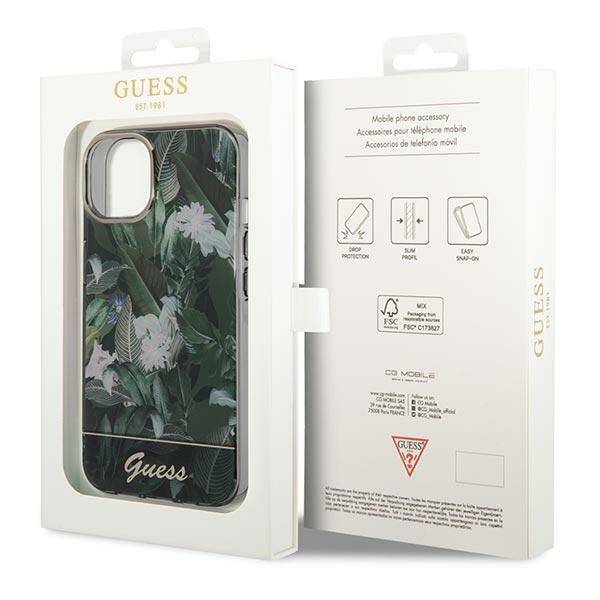 GUESS GUHCP14MHGJGHA IPHONE 14 PLUS / 15 PLUS 6.7 "ZIELONY / GREEN HARDCASE JUNGLE COLLECTION