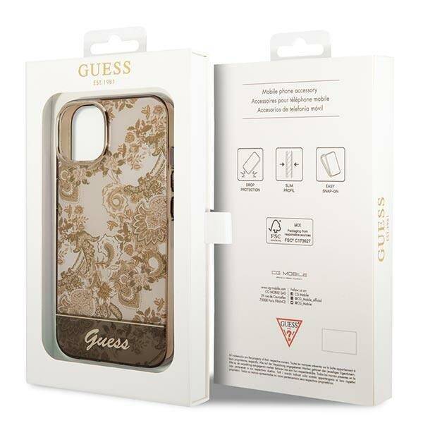 GUESS GUHCP14MHGPLHC IPHONE 14 PLUS / 15 PLUS 6.7 "OCHRE HARDCASE PORCELAIN COLLECTION