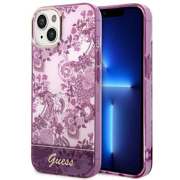 GUESS GUHCP14MHGPLHF IPHONE 14 PLUS / 15 PLUS 6.7 "FUKSJA / FUSCHIA HARDCASE PORCELAIN COLLECTION