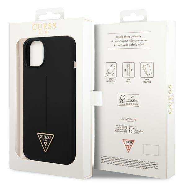 GUESS GUHCP14MSLTGK IPHONE 14 PLUS / 15 PLUS 6.7 "BLACK / BLACK HARDCASE SILICONE TRIANGLE