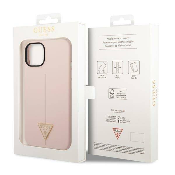 GUESS GUHCP14MSLTGP IPHONE 14 PLUS / 15 PLUS 6.7 "PINK / PINK HARDCASE SILICONE TRIANGLE