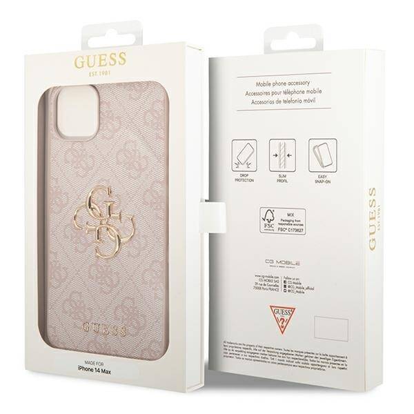 GUESS GUHCP14S4S4GPIPI IPHONE 14/15/13 6.1 "PINK / PINK HARDCASE 4G BIG METAL LOGO