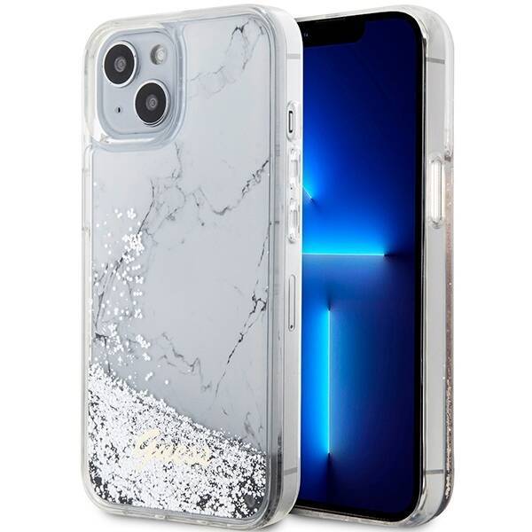 GUESS GUHCP14SLCSGSGH IPHONE 14/15/13 6.1 "BIAŁY / WHITE HARDCASE LIQUID GLITTER MARBLE