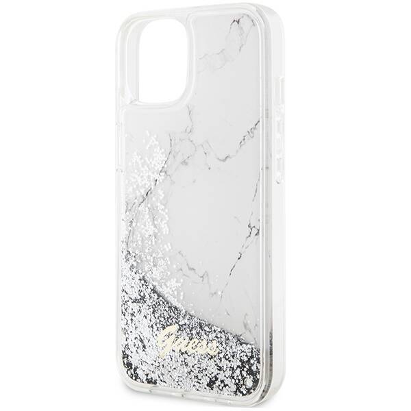 GUESS GUHCP14SLCSGSGH IPHONE 14/15/13 6.1 "BIAŁY / WHITE HARDCASE LIQUID GLITTER MARBLE