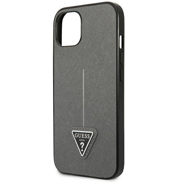 GUESS GUHCP14SPSATLG IPHONE 14/15/13 6.1 "SILVER / SILVER HARDCASE SAFFIANOTRIANGLE LOGO