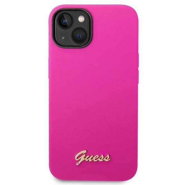 GUESS GUHCP14SSLSMF IPHONE 14/15/13 6.1 "FUKSIA / FUSCHIA HARD CASE SILICONE VINTAGE GOLD LOGO