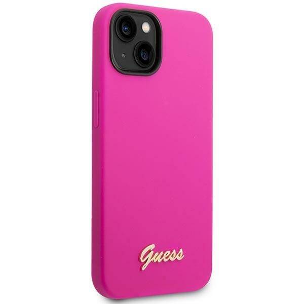 GUESS GUHCP14SSLSMF IPHONE 14/15/13 6.1 "FUKSIA / FUSCHIA HARD CASE SILICONE VINTAGE GOLD LOGO