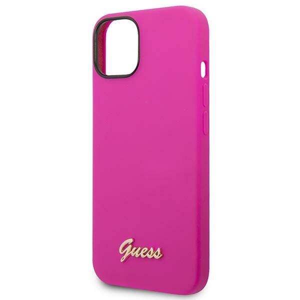 GUESS GUHCP14SSLSMF IPHONE 14/15/13 6.1 "FUKSIA / FUSCHIA HARD CASE SILICONE VINTAGE GOLD LOGO