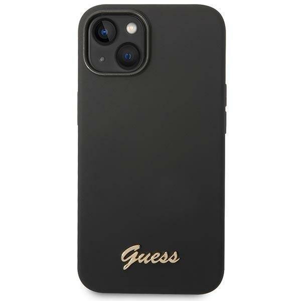 GUESS GUHCP14SSLSMK IPHONE 14/15/13 6.1 "BLACK / BLACK HARD CASE SILICONE VINTAGE GOLD LOGO