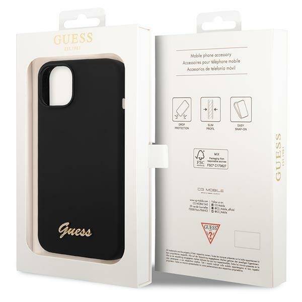 GUESS GUHCP14SSLSMK IPHONE 14/15/13 6.1 "BLACK / BLACK HARD CASE SILICONE VINTAGE GOLD LOGO