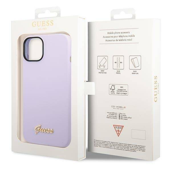 GUESS GUHCP14SSLSMU IPHONE 14/15/13 6.1 "PURPLE / PURPLE HARD CASE SILICONE VINTAGE GOLD LOGO