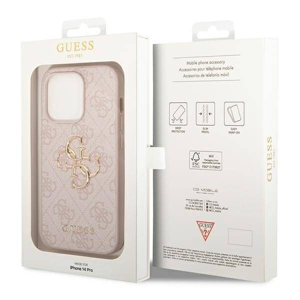 GUESS GUHCP14X4X4GPIPI IPHONE 14 PRO MAX 6.7 "PINK/PINK HARDCASE 4G BIG METAL LOGO