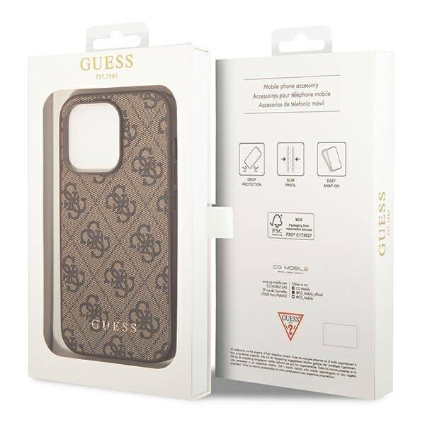 GUESS GUHCP14XG4GFBR IPHONE 14 PRO MAX 6.7 "BRONZE/BROWN HARD CASE 4G METAL GOLD LOGO