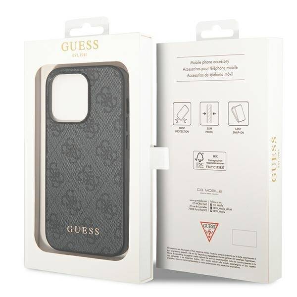 GUESS GUHCP14XG4GFGR IPHONE 14 PRO MAX 6.7 "GRAY/GRAY HARD CASE 4G METAL GOLD LOGO