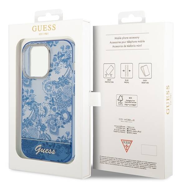 GUESS GUHCP14XHGPLHB IPHONE 14 PRO MAX 6.7 "BLUE/BLUE HARDCASE PORCELAIN COLLECTION