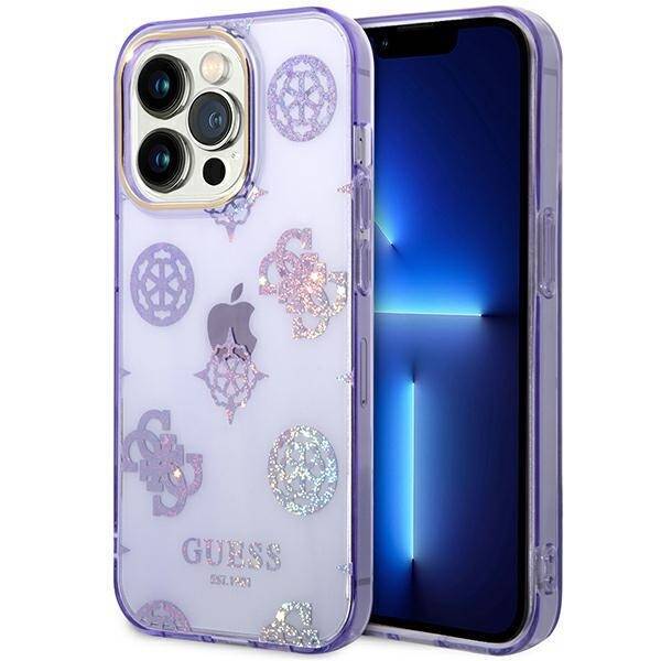 GUESS GUHCP14XHTPPTL IPHONE 14 PRO MAX 6.7 "LILIOWY/LILAC HARD CASE PEONY GLITTER