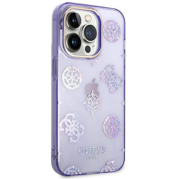 GUESS GUHCP14XHTPPTL IPHONE 14 PRO MAX 6.7 "LILIOWY/LILAC HARD CASE PEONY GLITTER