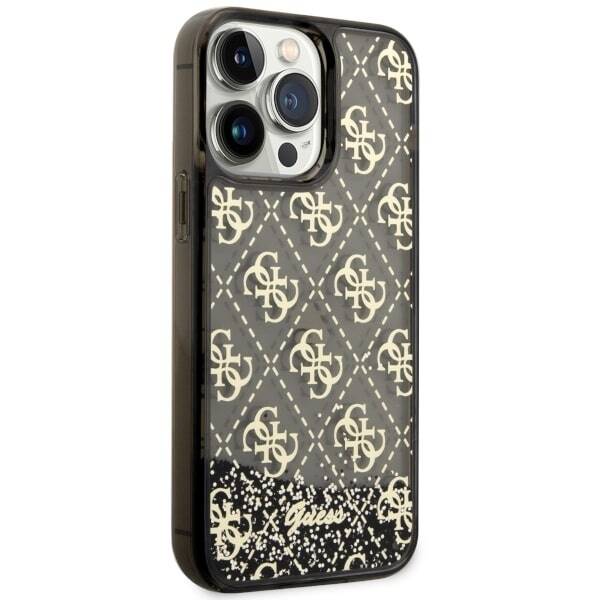 GUESS GUHCP14XLC4PSGK IPHONE 14 PRO MAX 6.7 "BLACK/BLACK HARDCASE LIQUID GLITTER 4G TRANSCULENT