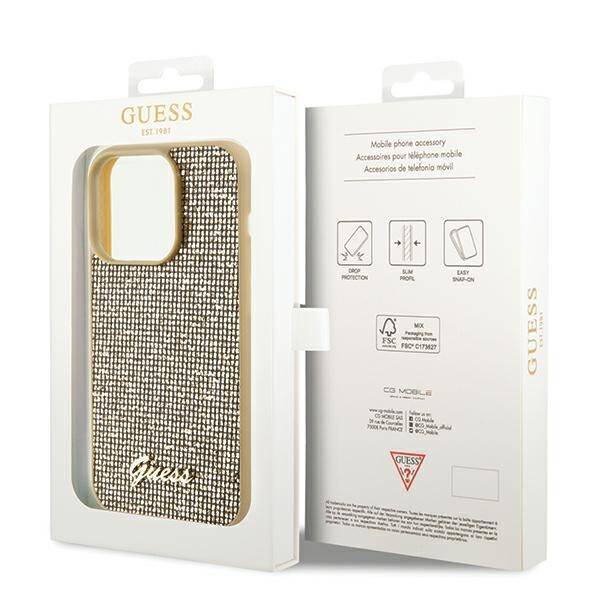 GUESS GUHCP14XPMSDGSD IPHONE 14 PRO MAX 6.7 "GOLD/GOLD HARDCASE DISCO METAL SCRIPT