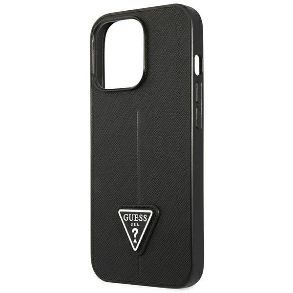 GUESS GUHCP14XPSATLK IPHONE 14 PRO MAX 6.7 "BLACK/BLACK HARDCASE SAFFIANOTRIANGLE LOGO