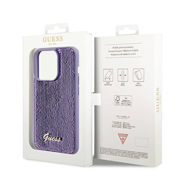 GUESS GUHCP14XPSFDGS IPHONE 14 PRO MAX 6.7 "PURPLE/PURPLE HARDCASE SEQUIN SCRIPT METAL