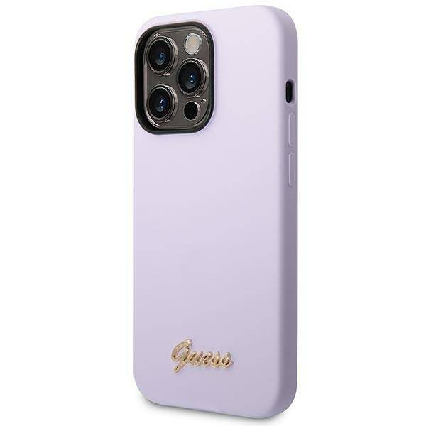 GUESS GUHCP14XSLSMU IPHONE 14 PRO MAX 6.7 "PURPLE/PURPLE HARD CASE SILICONE VINTAGE GOLD LOGO