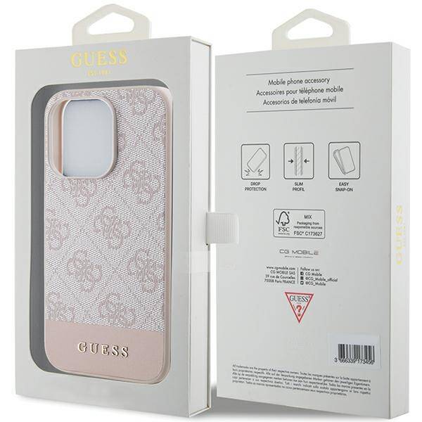 GUESS GUHCP15LG4GLPI IPHONE 15 PRO 6.1 "PINK/PINK HARDCASE 4G STRIPE COLLECTION