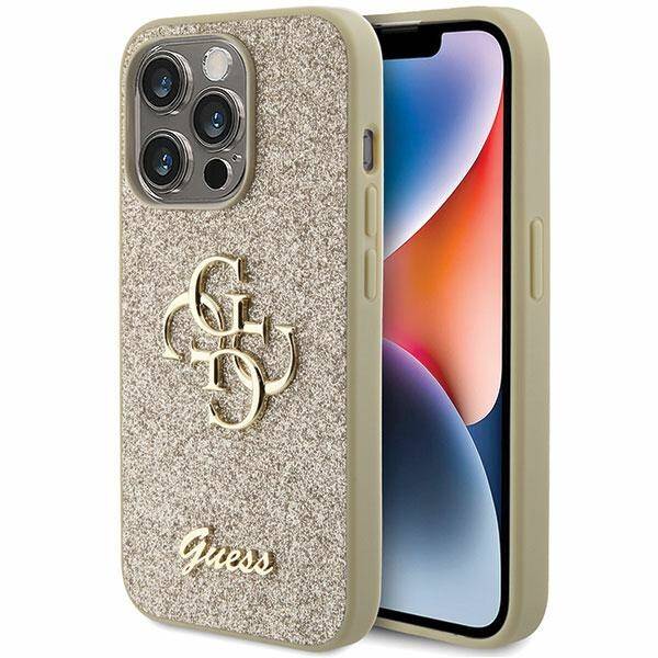 GUESS GUHCP15LHG4SGD IPHONE 15 PRO 6.1 "GOLD/GOLD HARDCASE GLITTER SCRIPT BIG 4G