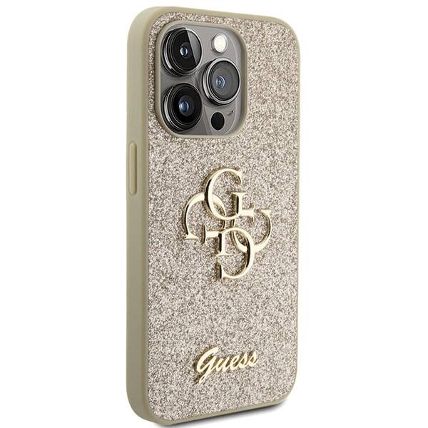 GUESS GUHCP15LHG4SGD IPHONE 15 PRO 6.1 "GOLD/GOLD HARDCASE GLITTER SCRIPT BIG 4G