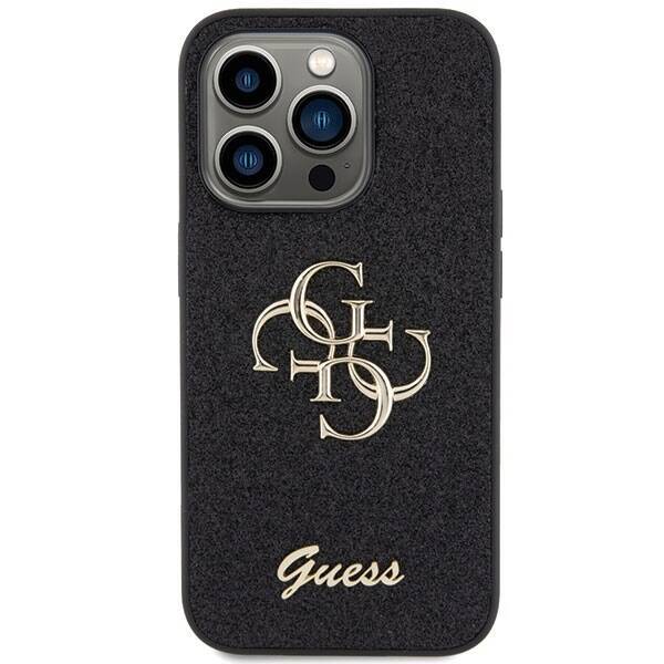 GUESS GUHCP15LHG4SGK IPHONE 15 PRO 6.1 "BLACK/BLACK HARDCASE GLITTER SCRIPT BIG 4G