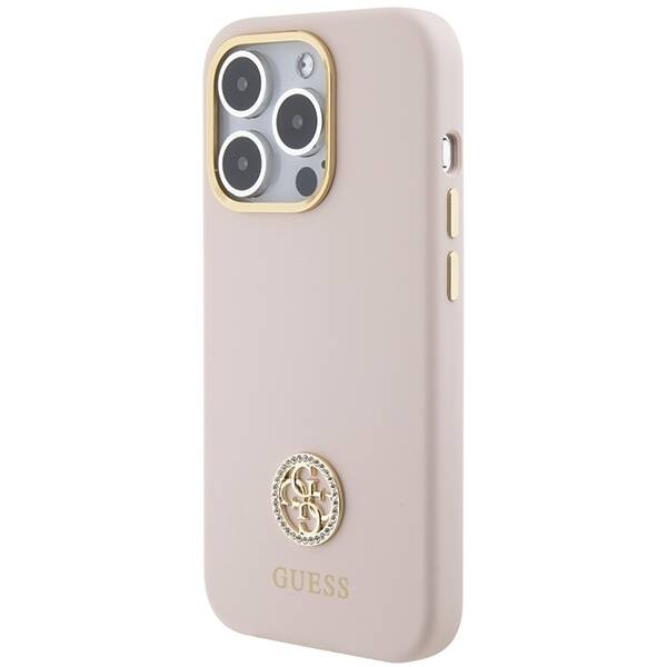 GUESS GUHCP15LM4DGPPP IPHONE 15 PRO 6.1 "LIGHT PINK/PINK HARDCASE SILICONE LOGO STRASS 4G