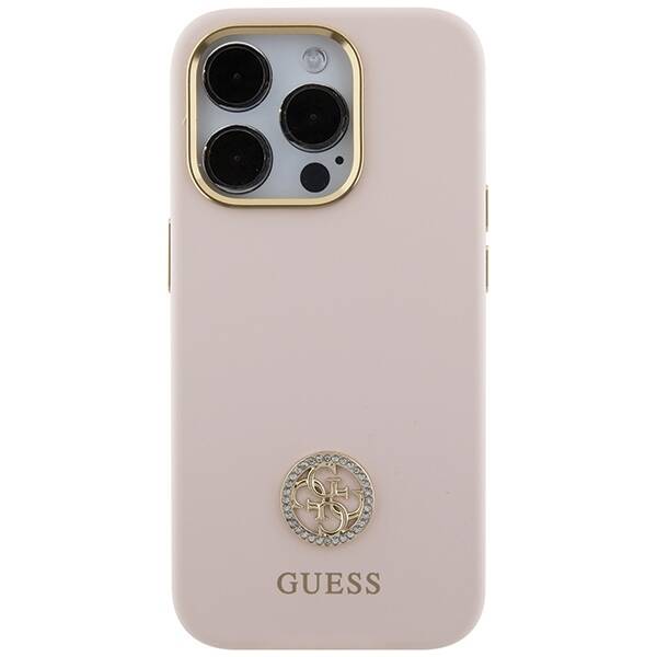 GUESS GUHCP15LM4DGPPP IPHONE 15 PRO 6.1 "LIGHT PINK/PINK HARDCASE SILICONE LOGO STRASS 4G