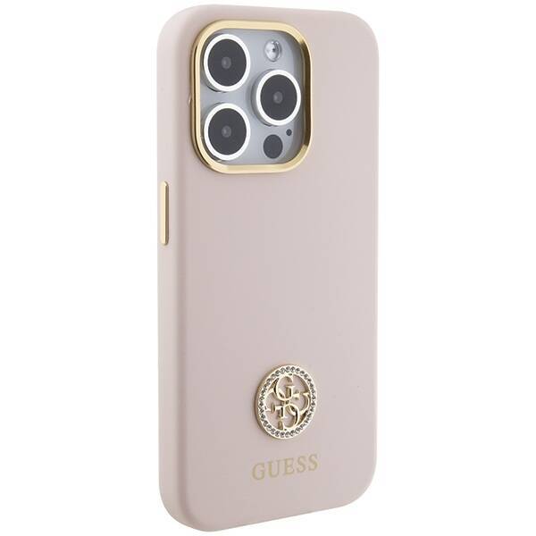 GUESS GUHCP15LM4DGPPP IPHONE 15 PRO 6.1 "LIGHT PINK/PINK HARDCASE SILICONE LOGO STRASS 4G