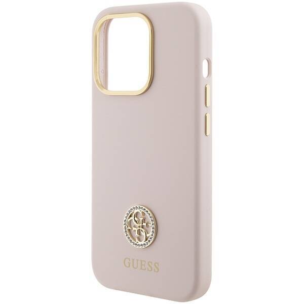 GUESS GUHCP15LM4DGPPP IPHONE 15 PRO 6.1 "LIGHT PINK/PINK HARDCASE SILICONE LOGO STRASS 4G