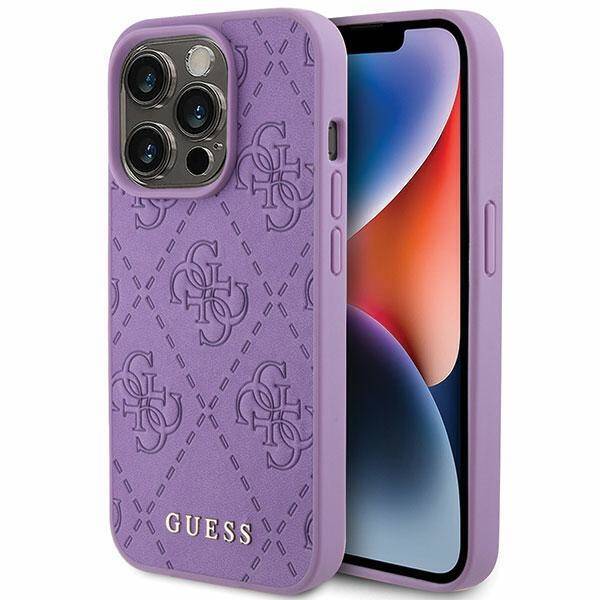 GUESS GUHCP15LP4EPMI IPHONE 15 PRO 6.1 "PURPLE/LIGHT PURPLE HARDCASE LEATHER 4G STAMP