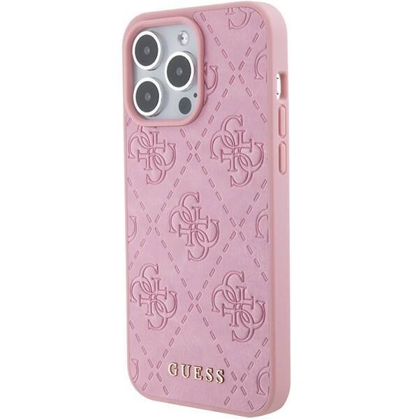 GUESS GUHCP15LP4EPMPMP IPHONE 15 PRO 6.1 "PINK/PINK HARDCASE LEATHER 4G STAMPED