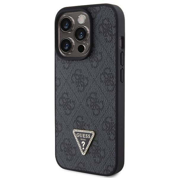 GUESS GUHCP15LP4TDPK IPHONE 15 PRO 6.1 "BLACK/BLACK HARDCASE LEATHER 4G DIAMOND TRIANGLE