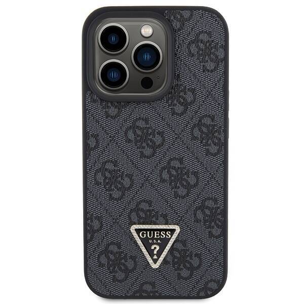 GUESS GUHCP15LP4TDPK IPHONE 15 PRO 6.1 "BLACK/BLACK HARDCASE LEATHER 4G DIAMOND TRIANGLE