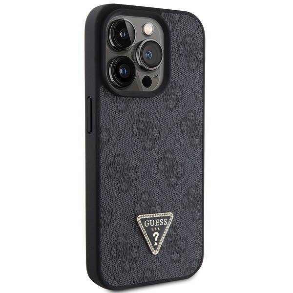 GUESS GUHCP15LP4TDPK IPHONE 15 PRO 6.1 "BLACK/BLACK HARDCASE LEATHER 4G DIAMOND TRIANGLE