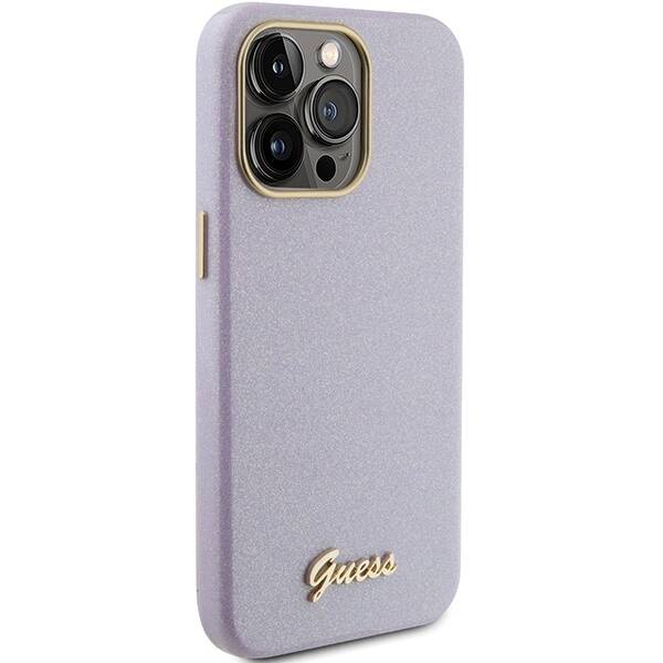 GUESS GUHCP15LPGGGMSL IPHONE 15 PRO 6.1 "LILAC/LILAC HARDCASE GLITTER GLOSSY SCRIPT