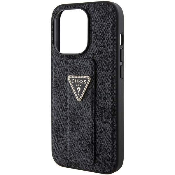 GUESS GUHCP15LPGS4TDK IPHONE 15 PRO 6.1 "BLACK/BLACK HARDCASE GRIP STAND 4G TRIANGLE STRASS