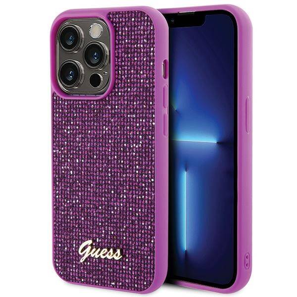 GUESS GUHCP15LPMSDGSF IPHONE 15 PRO 6.1 "FUKSJA/FUSCHIA HARDCASE DISCO METAL SCRIPT