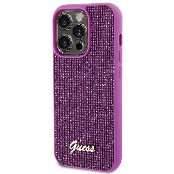 GUESS GUHCP15LPMSDGSF IPHONE 15 PRO 6.1 "FUKSJA/FUSCHIA HARDCASE DISCO METAL SCRIPT