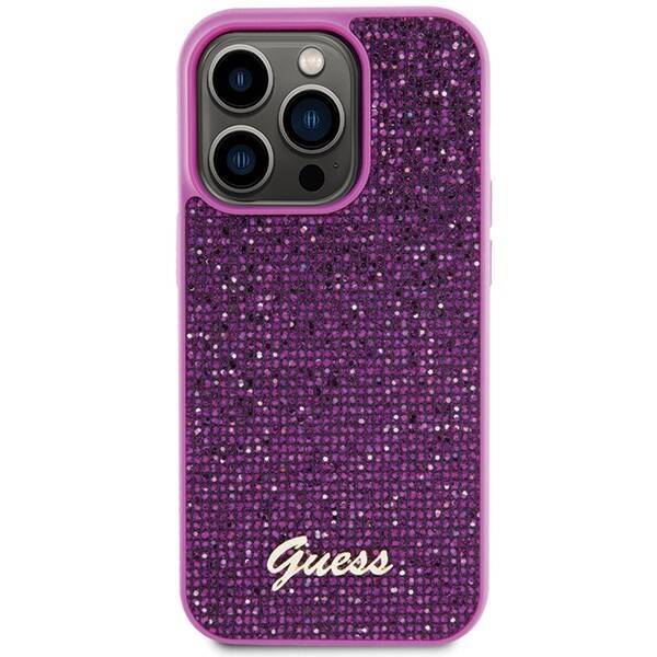 GUESS GUHCP15LPMSDGSF IPHONE 15 PRO 6.1 "FUKSJA/FUSCHIA HARDCASE DISCO METAL SCRIPT